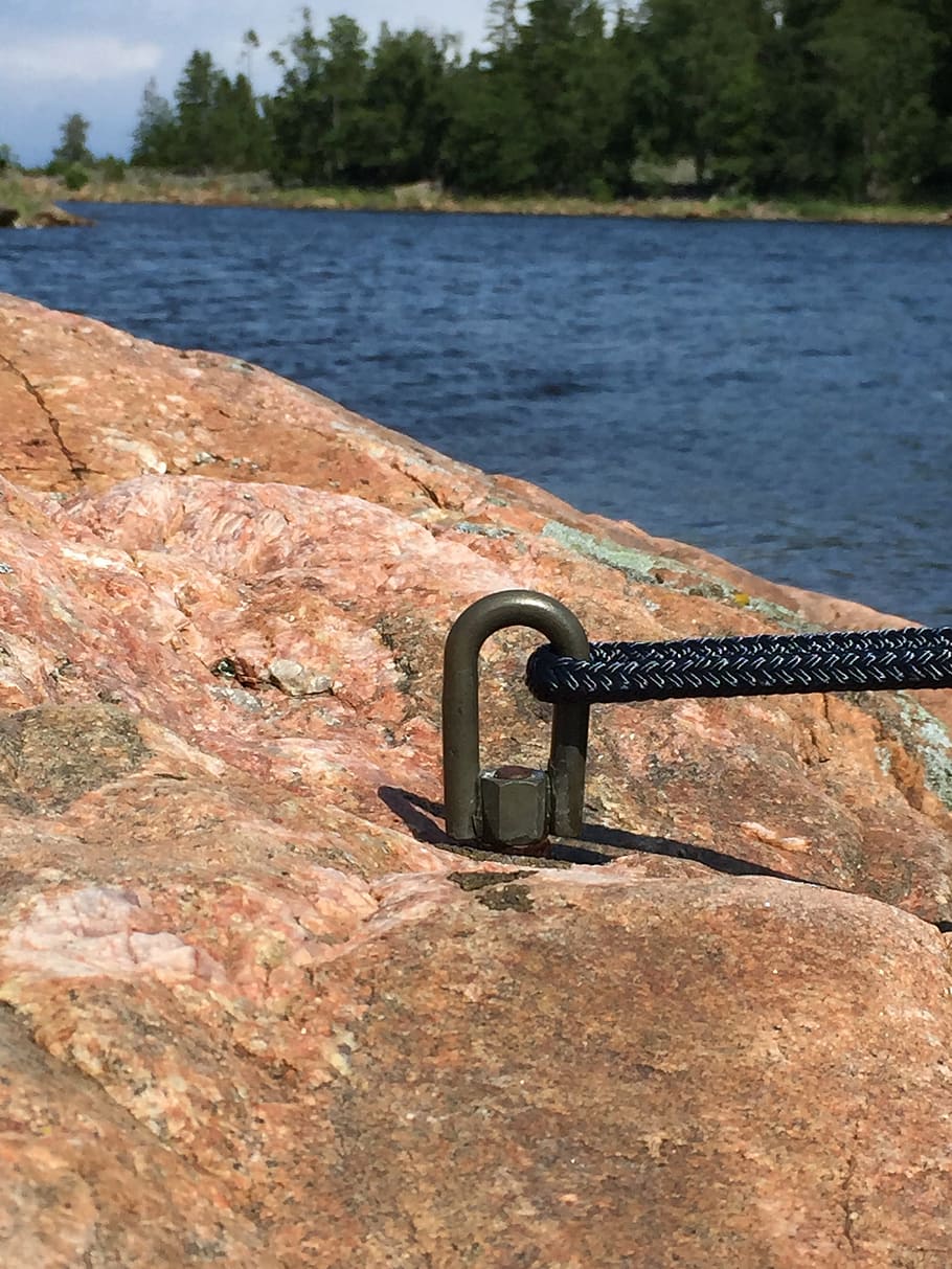 lake, water, loop, summer, blue, sweden, boat, mooring, metal HD wallpaper