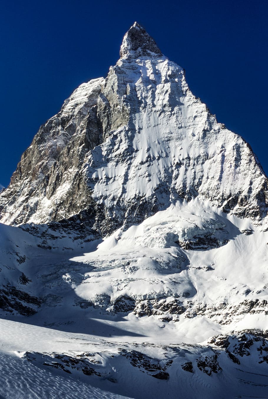 covered snow mountain under blue sky during daytime, gray, matter HD wallpaper