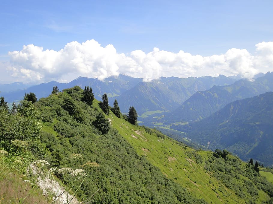 oberstdorf, alpine, allgäu, mountain, imposing, summit, impressive HD wallpaper