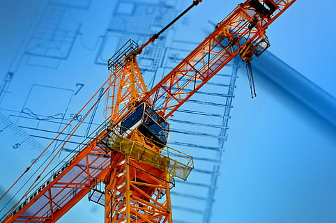 orange and black industrial crane, Shipyard, Project, Construction HD wallpaper