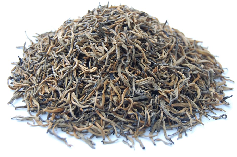 Black Tea, Aroma, white background, cut out, heap, herbal medicine HD wallpaper