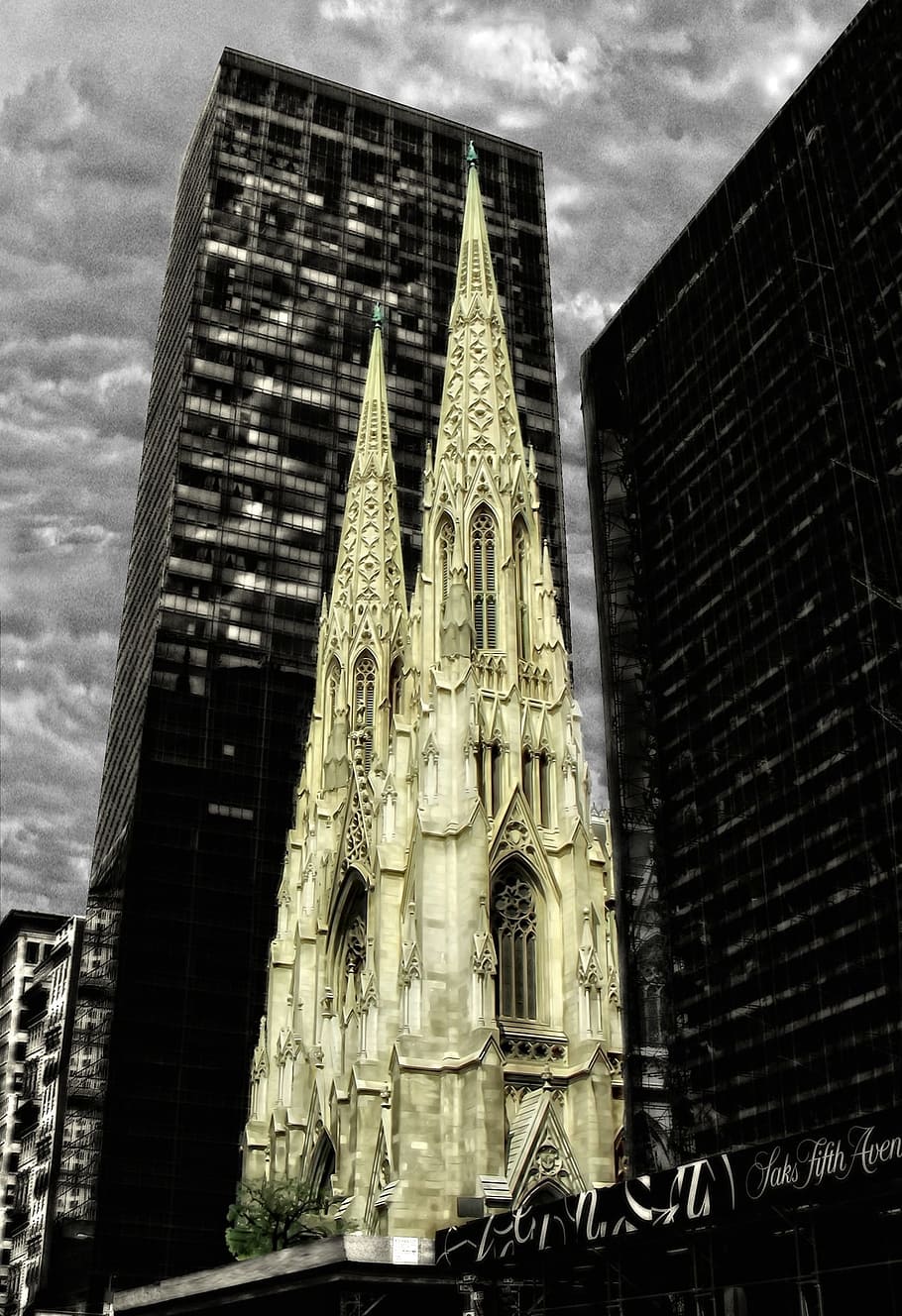 New York, Church, Ivory Carving, united states, neo-gothic, HD wallpaper