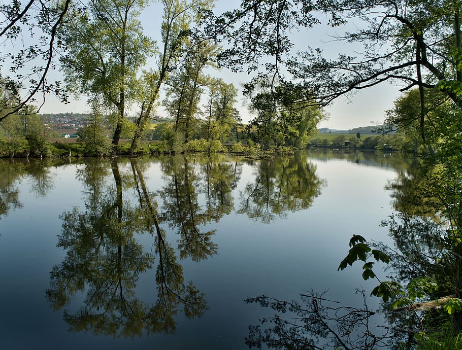 water, spring, nature, reflection, landscape, surface, wet HD wallpaper