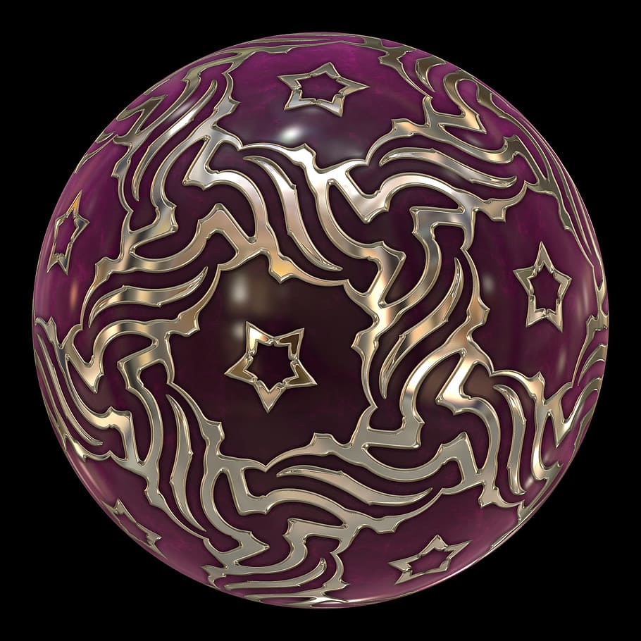round purple and gray glass decor, sphere, orb, decoration HD wallpaper