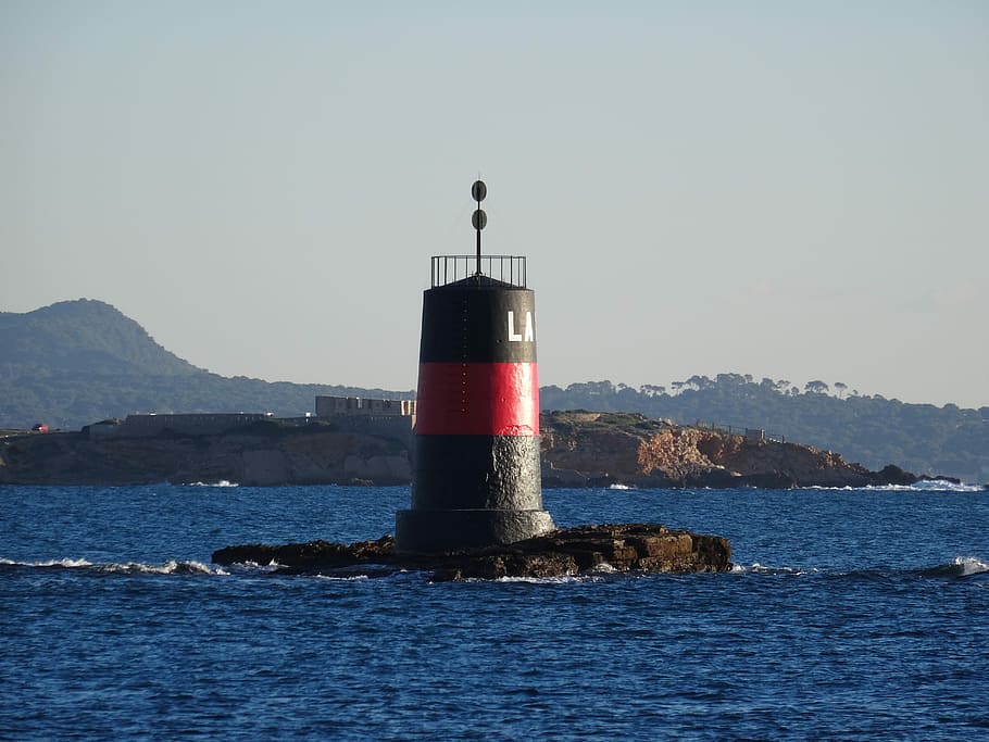 Lighthouse, Sea, Bandol, safety, red, protection, building exterior HD wallpaper