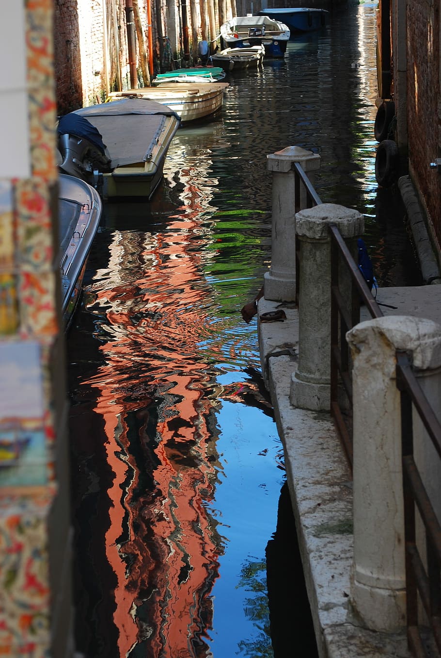 Reflection, Water, Venice, Boat, Calm, surface, color, ripple HD wallpaper
