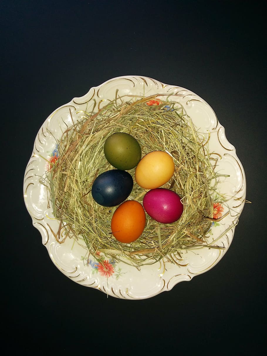 easter egg, dye eggs, easter decorations, easter nest, easter greeting HD wallpaper