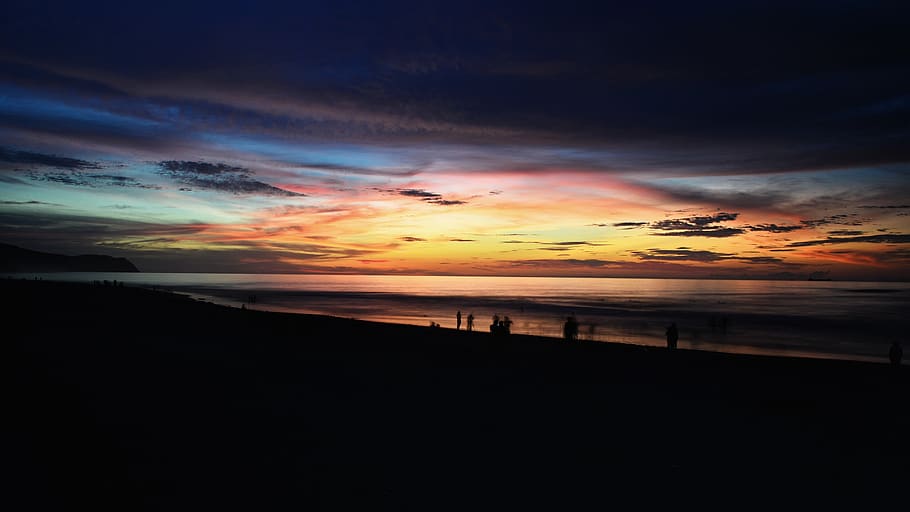 dark, cloud, sky, sea, ocean, beach, silhouette, nature, outdoor HD wallpaper