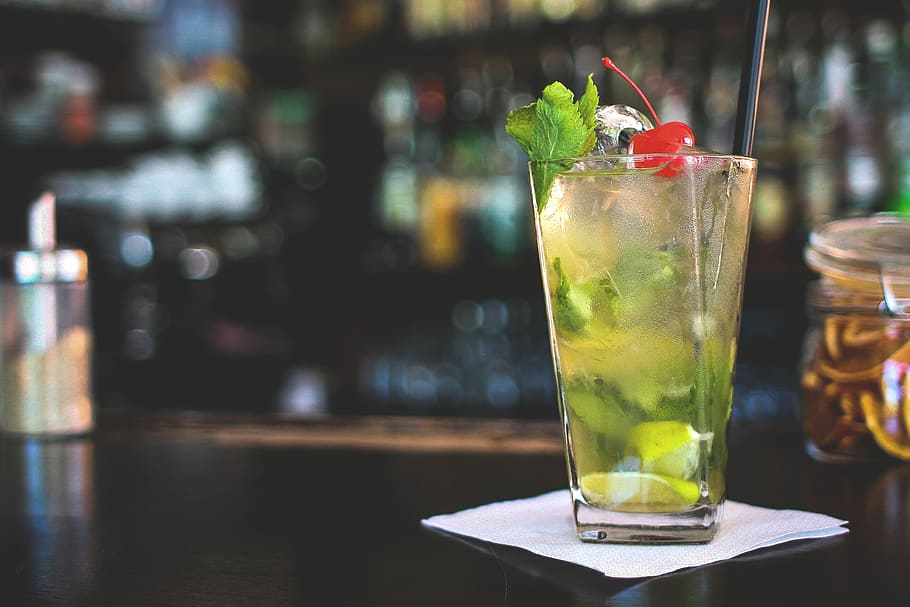 Great Virgin Mojito Drink, alcohol, bartender, cafe, cocktail, HD wallpaper