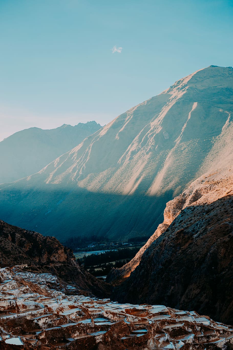 birds eye photography of mountain, aerial photography of brown mountain at daytime HD wallpaper