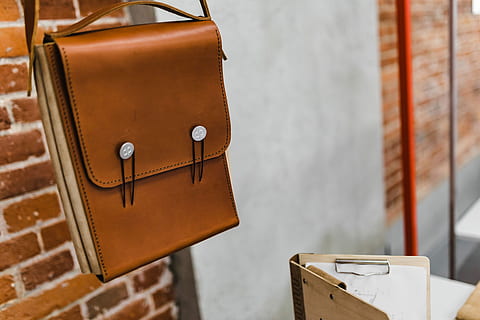 Architecture plans in an elegant leather bag, design, building HD wallpaper
