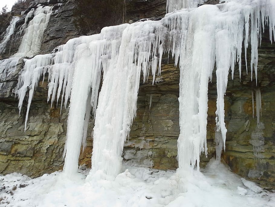 Ice, Nature, Limestone, Rocks, Cold, ze, weather, ice storm HD wallpaper