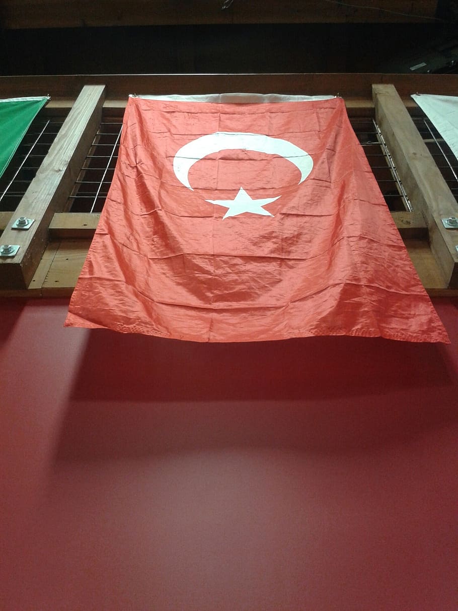 flag, turkey, red, indoors, communication, no people, high angle view HD wallpaper