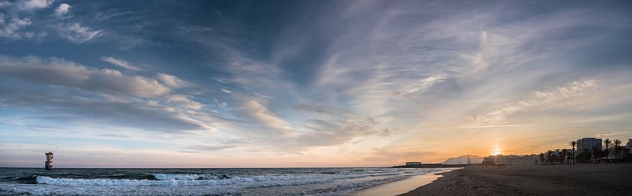 coastline near house, sunset, cable beach, marbella, malaga HD wallpaper