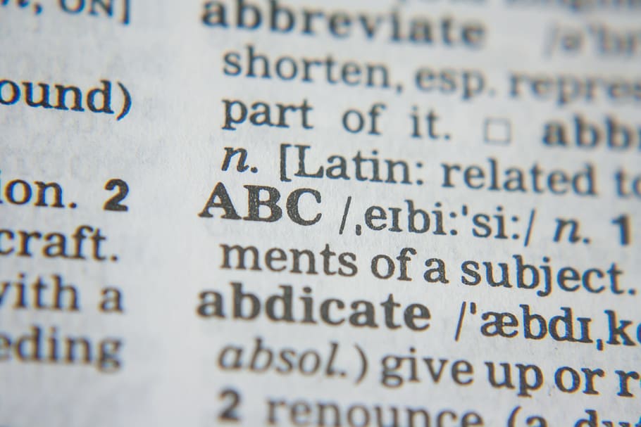ABC label textile, dictionary, words, letters, lookup, reading HD wallpaper
