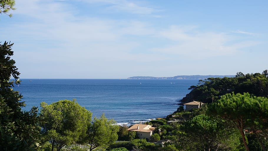 view, sea, landscape, vision, sky, nature, island, france, mediterranean coast HD wallpaper