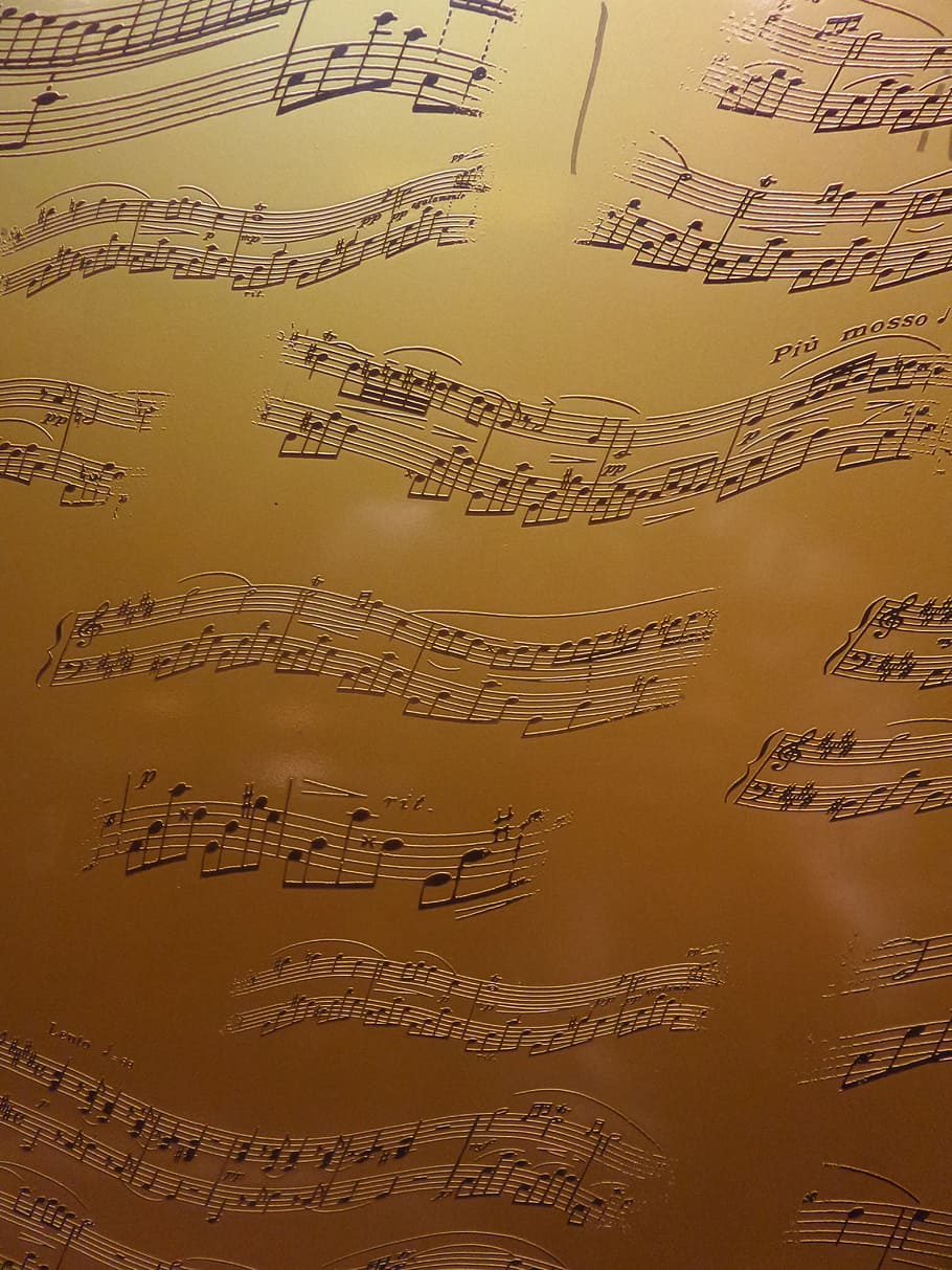Music, Gold, notes, old-fashioned, retro styled, history, antique HD wallpaper