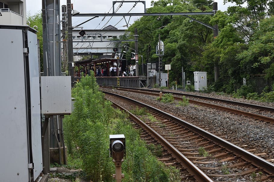 electric train, station, track, rail transportation, railroad track HD wallpaper