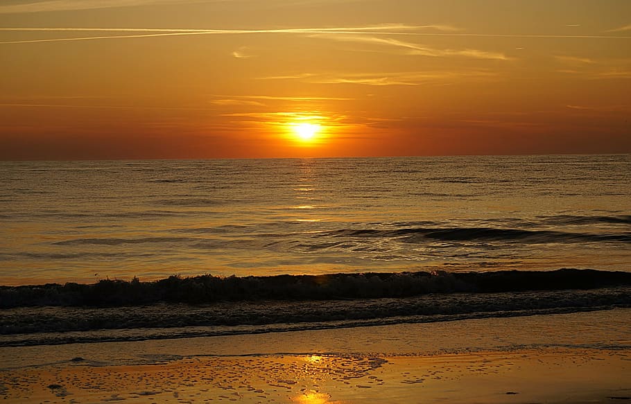 sunset, sylt, abendstimmung, romantic, island, beach, north sea HD wallpaper