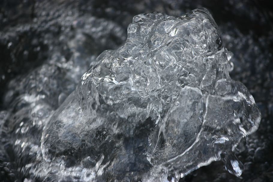 Fountain, Bubble, Splash, Liquid, Water, flow, quartz, crystal HD wallpaper