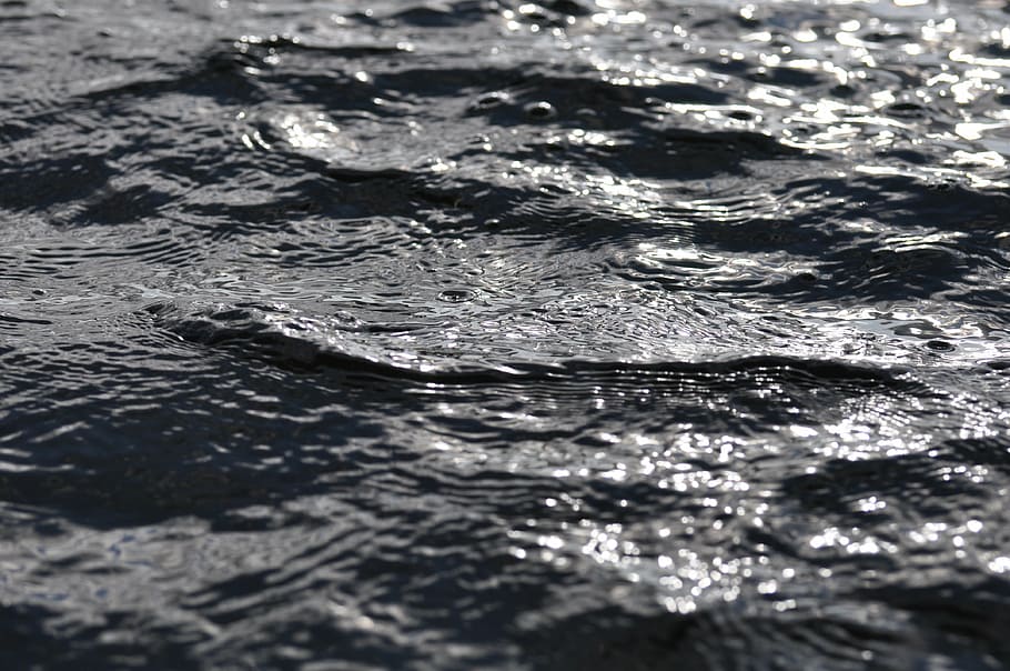 water, surface, reflections, lake, nature, rain, drops, whirlpool HD wallpaper