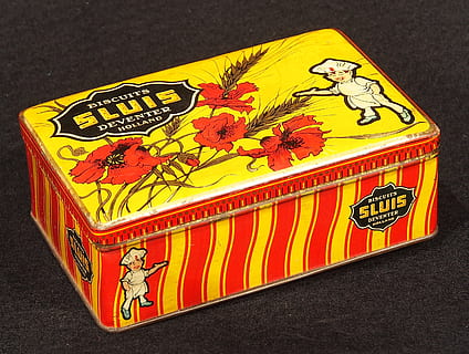 biscuits, box, tin, package, old, retro, historic, container HD wallpaper