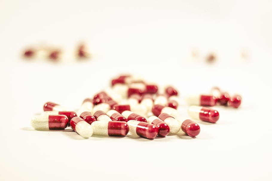 white and red medication pills, cure, drug, cold, dose, the disease HD wallpaper