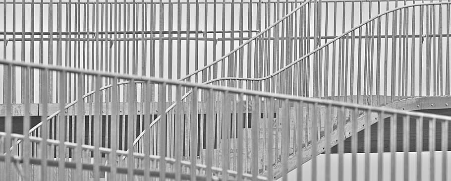rails, steps, metal, modern, design, outdoor, architecture HD wallpaper