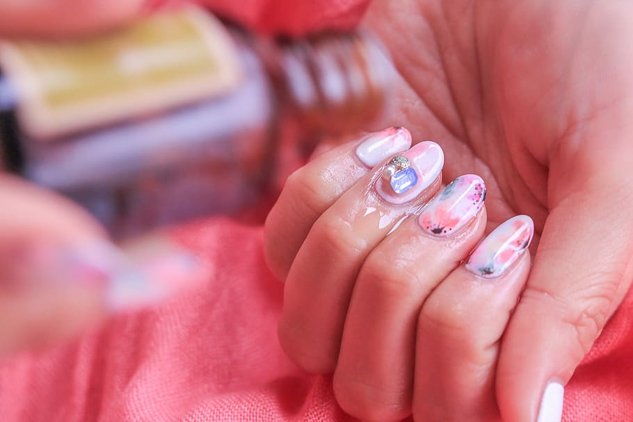 person in pink nail polish, manicure, fingernail, women, human Hand HD wallpaper
