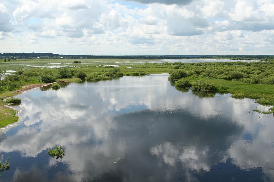 water, nature, reflection, surface, cloud - sky, tranquil scene HD wallpaper