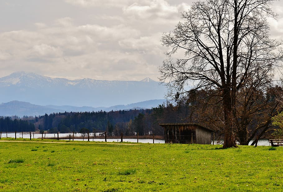 Easter, Lake, Iffeldorf, Landscape, easter lake, mountains, HD wallpaper