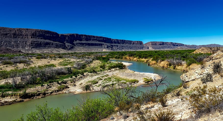 HD wallpaper: landscape of river, rio grande river, water, texas ...