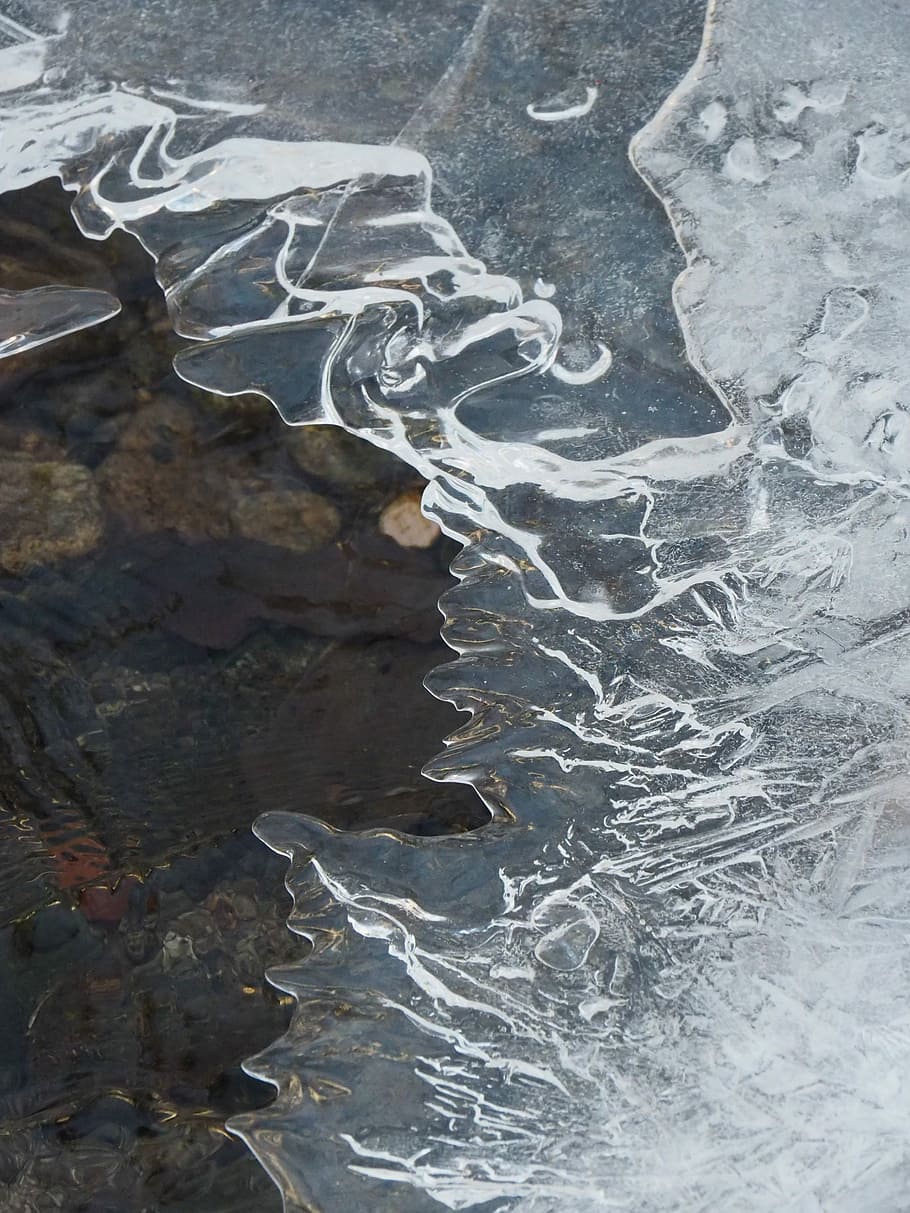 Ice, Winter, Water, abstract, backgrounds, textured, no people HD wallpaper