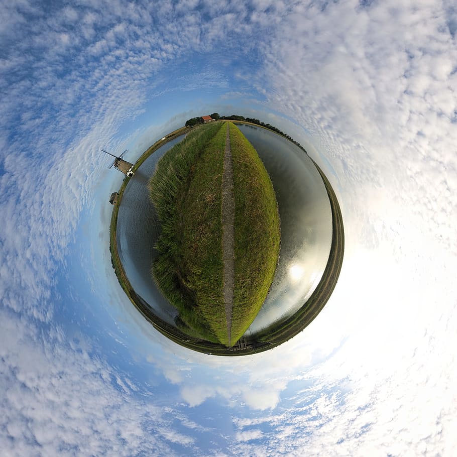 Panorama, Holland, Clouds, Water, sky, lake, texel, dike, netherlands HD wallpaper
