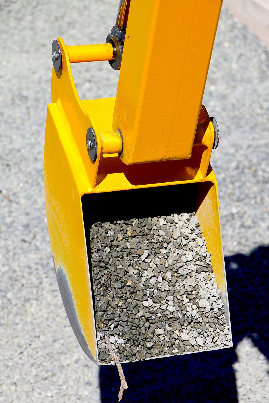 excavators, blade, pebble, debris, build, yellow, day, sunlight HD wallpaper