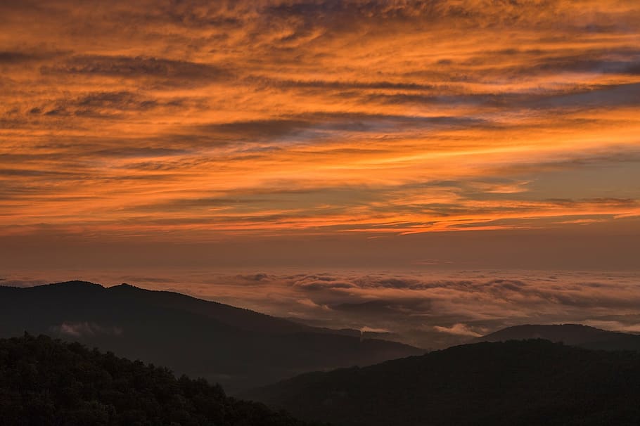 landscape, scenic, sunset, clouds, sky, evening, dusk, twilight HD wallpaper