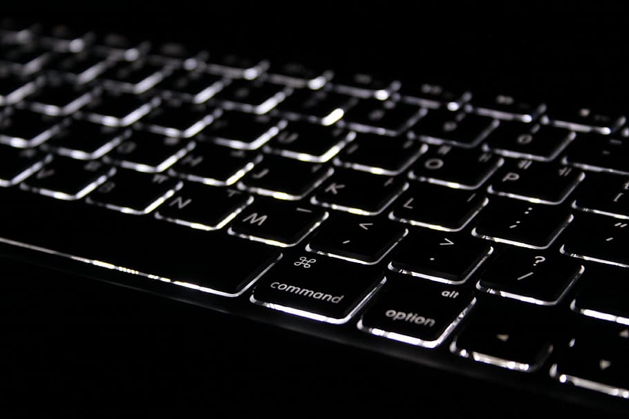 computer keyboard, Macbook Pro, lighting, the keys on the keyboard