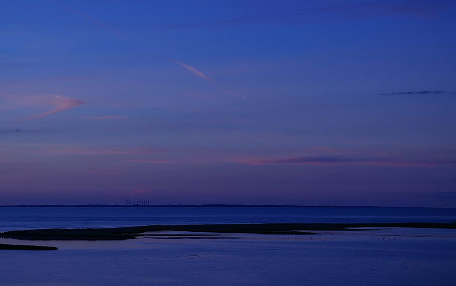 sunset, denmark, sea, baltic sea, coast, water, nature, landscape