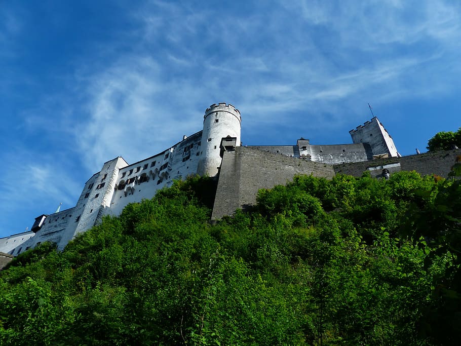 hohensalzburg fortress, castle, landmark, defensive tower, watchtower, HD wallpaper