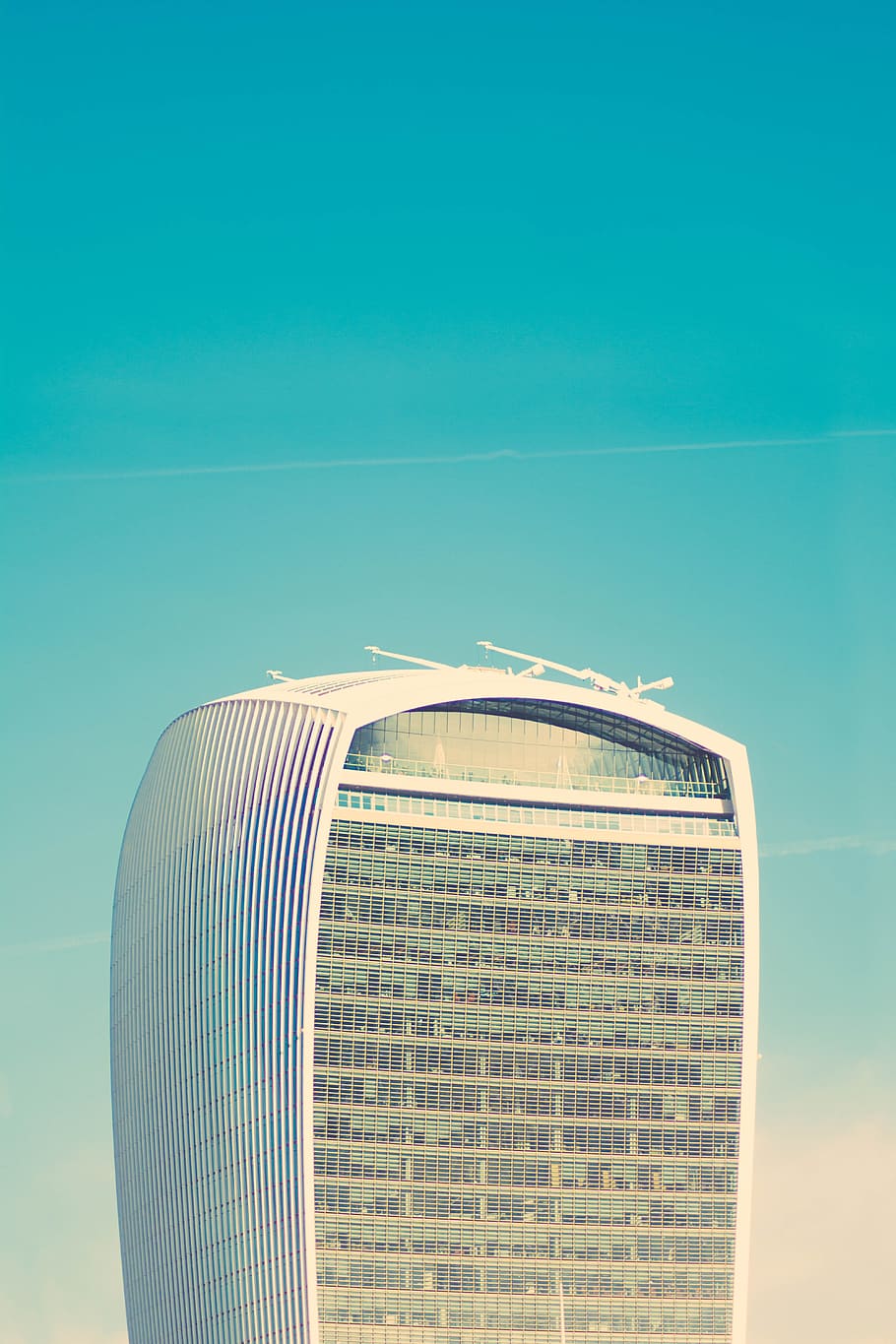 glass building under green sly, white city building, London, sky HD wallpaper