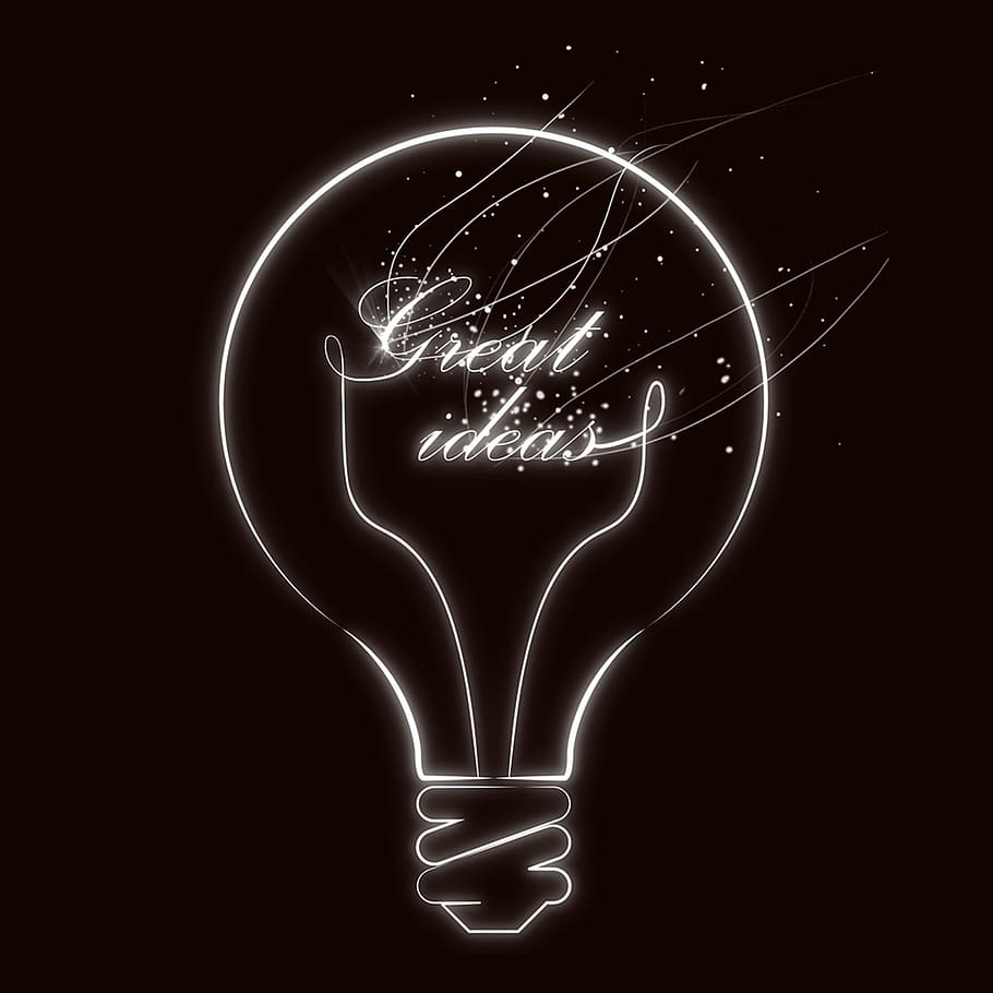 white Great Ideas light bulb illustration, enlightenment, incidence HD wallpaper
