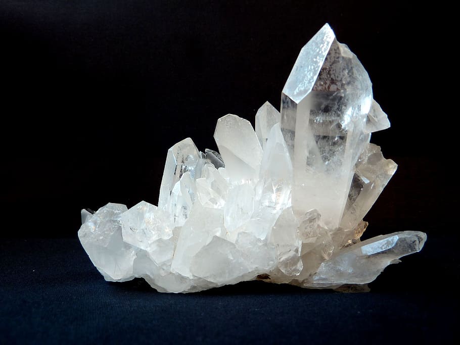 crystal shard, rock crystal, clear to white, gem top, chunks of precious stones