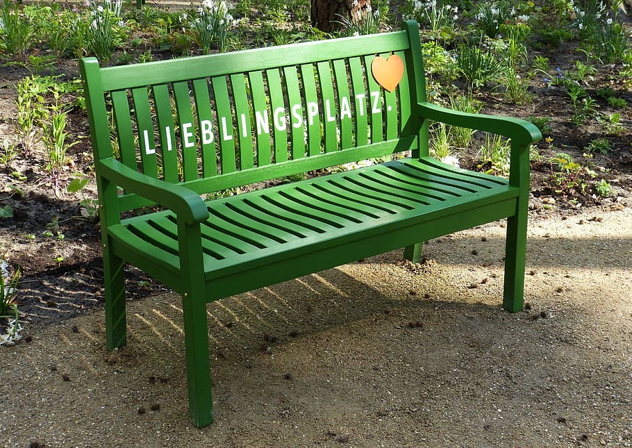 garden, park, bench, bank, relax, seat, rest, wooden bench, HD wallpaper