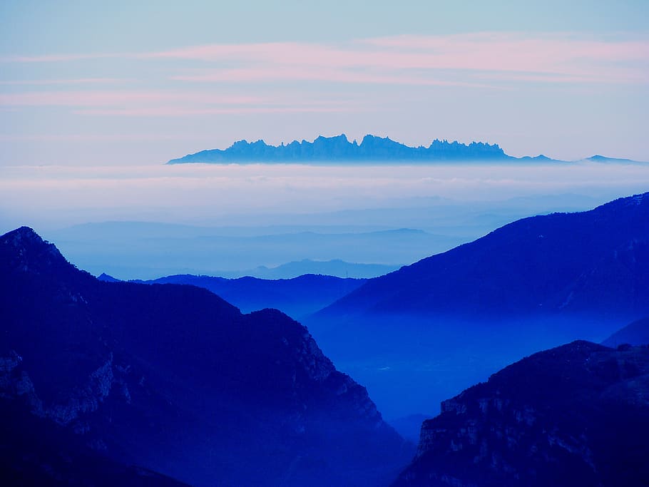 montserrat, mountains, clouds, sky, beauty in nature, scenics - nature HD wallpaper