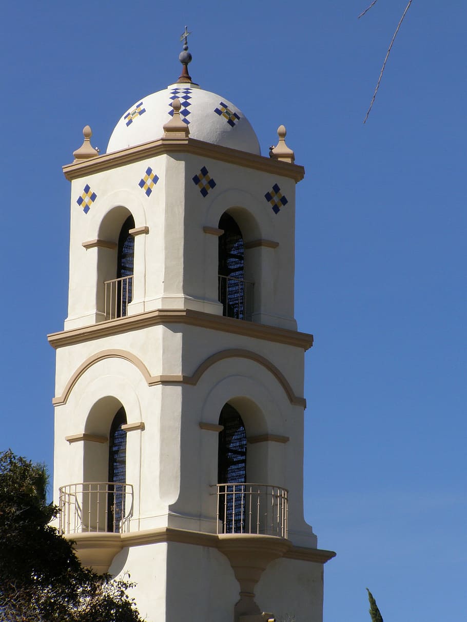 Architecture, Tower, Old, Mission, building, landmark, town HD wallpaper