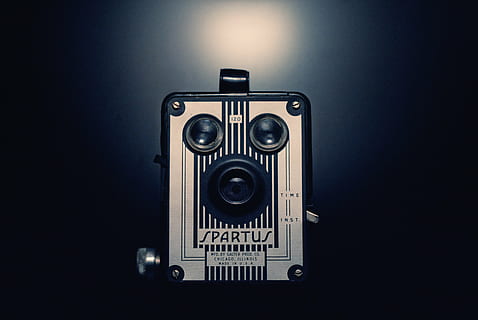 gray and black Spartus folding camera, video camera, film, technology HD wallpaper