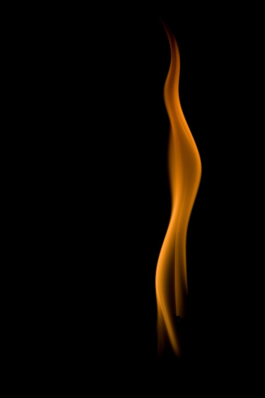 Yellow Flame, burning, fire, heat, orange, black background, studio shot HD wallpaper