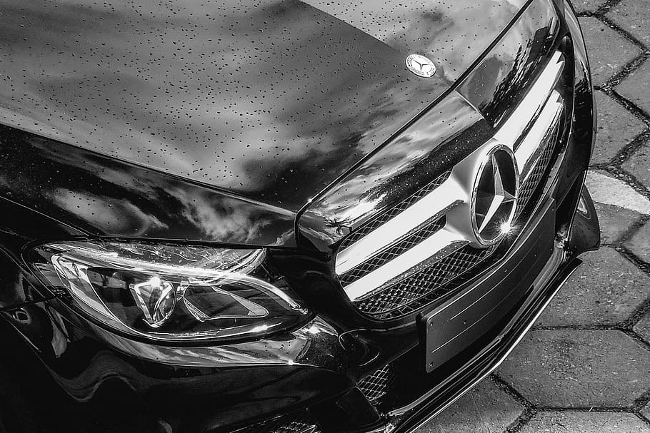 Free download | HD wallpaper: grayscale photo of Mercedes-Benz C-Class ...