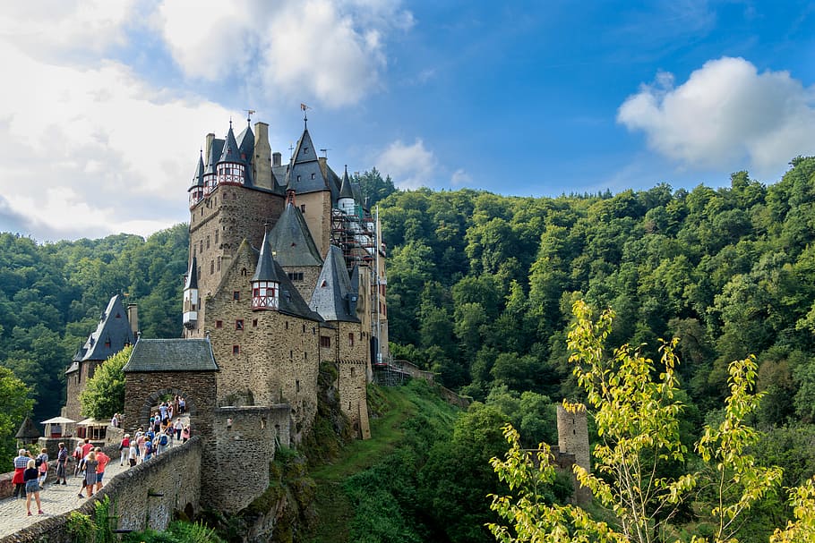 brown castle during daytime, burg eltz, middle ages, germany, HD wallpaper