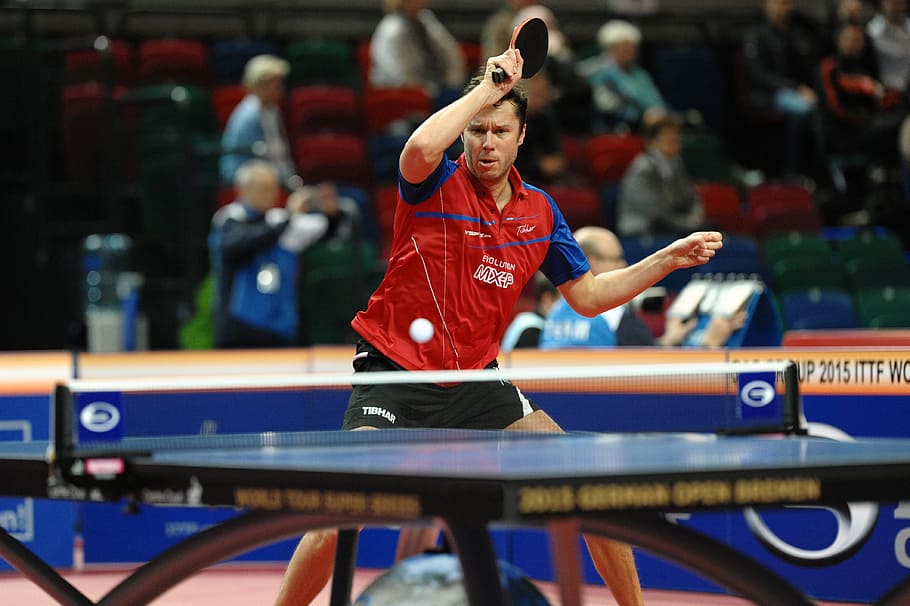 Download Epic Moment in Table Tennis Championship Wallpaper